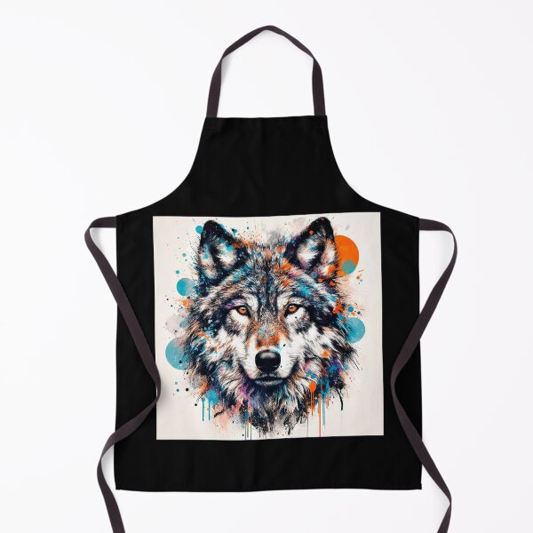 Item preview, Southwest Wolf Face In Turquoise-Blue Hues Design designed and sold by DEC02.