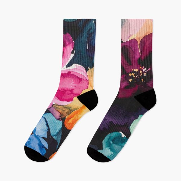 Item preview, Midnight Garden: Moody Watercolor Floral Composition designed and sold by LiveLearnCreate.