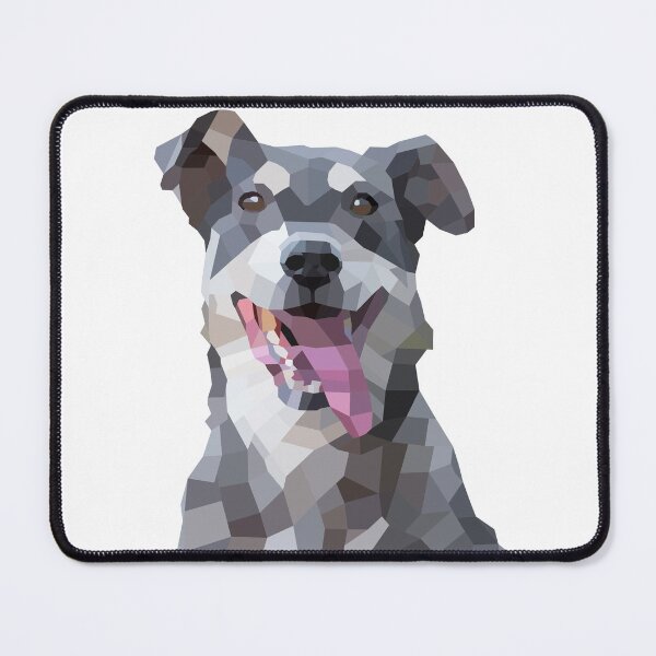 Item preview, Happy Mixed Breed Dog Low Poly Geometric Portrait designed and sold by KhrystallineArt.