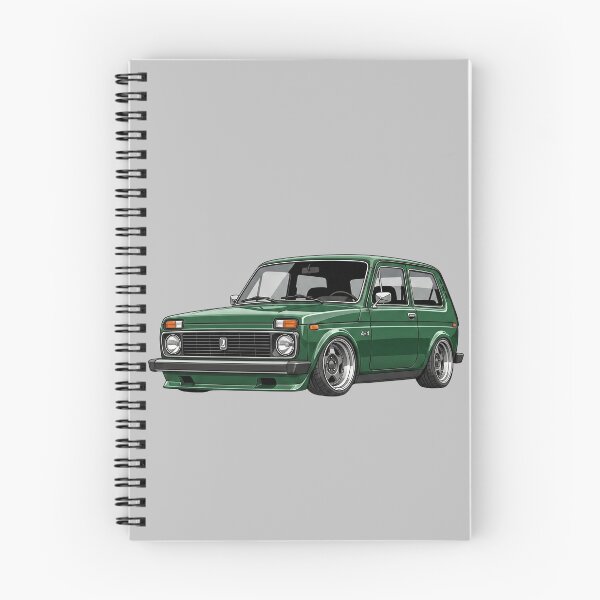 Item preview, Custom 1980 Lada Niva 4x4 Lowered Green Vintage SUV Illustration designed and sold by Motorline44.