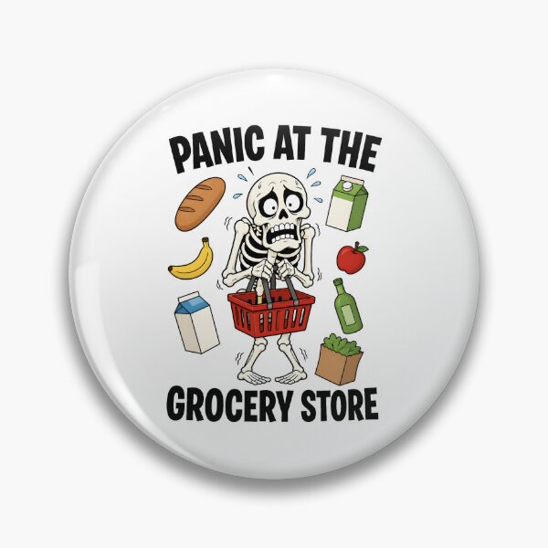 Item preview, Skeleton Panic At The Grocery Store Anxiety Humor designed and sold by Artmares.