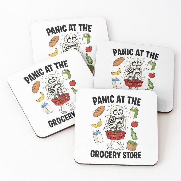 Item preview, Skeleton Panic At The Grocery Store Anxiety Humor designed and sold by Artmares.