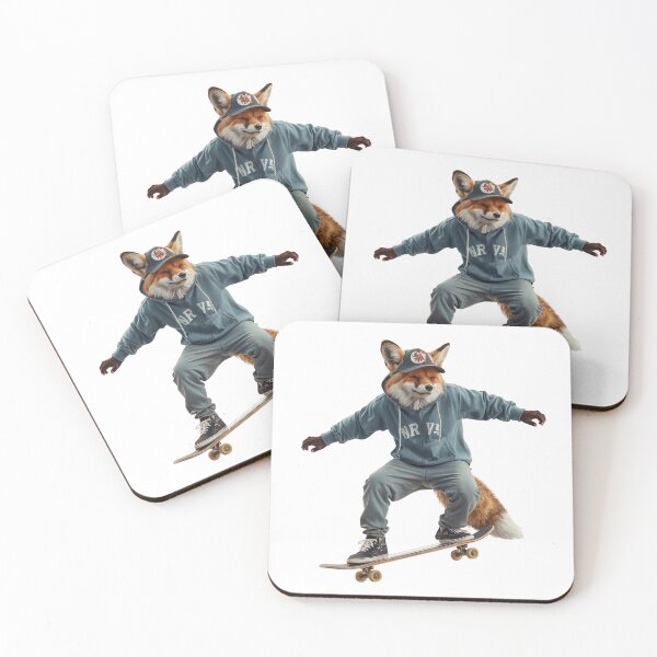Item preview, Cool Skateboarder Fox Retro Skate Streetwear Aesthetic Art designed and sold by VeloraCrafts.