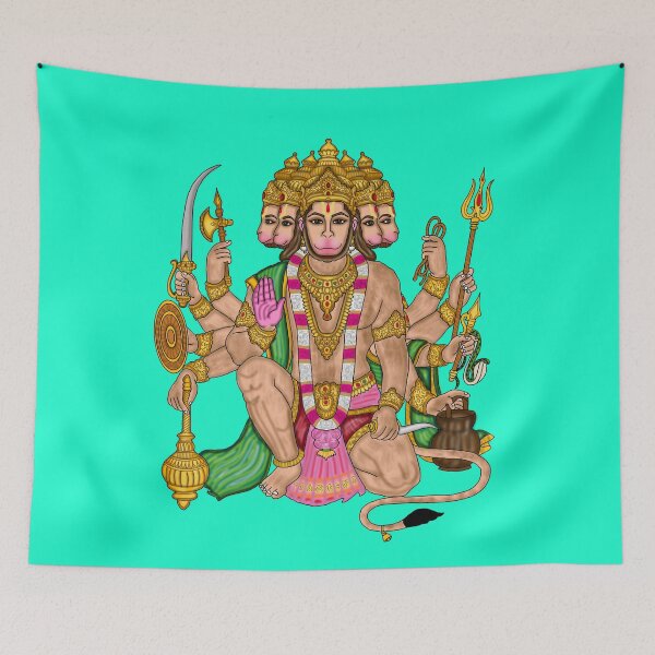 Item preview, Ilustración de Lord Hanuman | Pintura digital del dios hindú divino designed and sold by Harshit_Digital_Arts.
