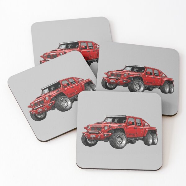 Artikelvorschau, Illustration eines Apocalypse Hellfire 6x6 Custom Red Offroad Monster Trucks entworfen und verkauft von Motorline44.
