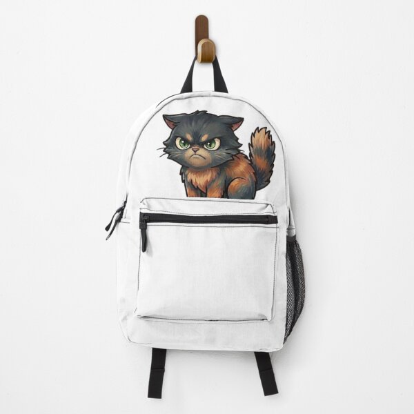 Item preview, Grumpy Fluffy Kitten-Minimalist Brown and Black Cat designed and sold by Northern Glow Art.