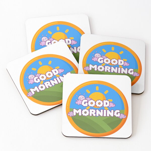 Item preview, good morningGood Morning Sun Badge – Cute Kawaii Quote Design designed and sold by ViralStickShop.
