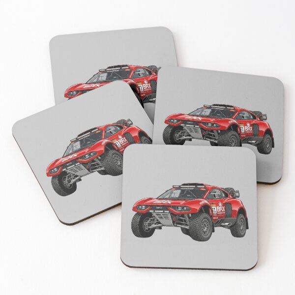 Artikelvorschau, Prodrive BRX Hunter Dakar Rally Custom Red Race Car Illustration entworfen und verkauft von Motorline44.