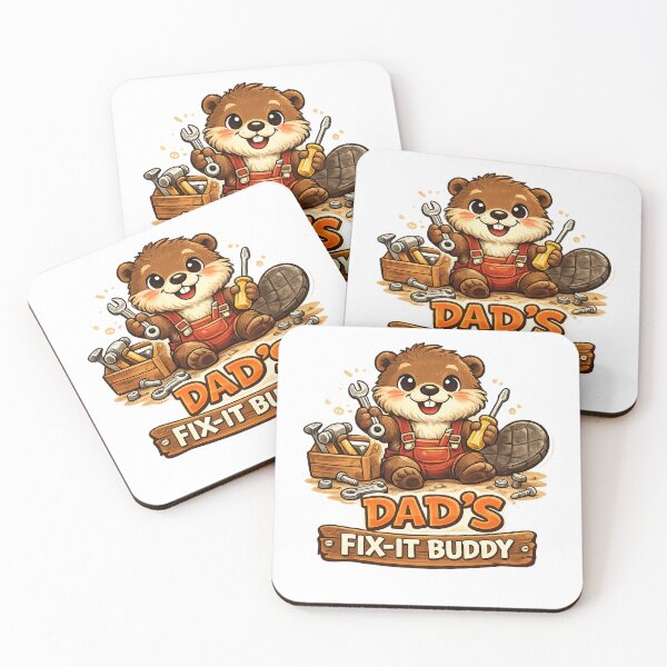 Item preview, Dad's Fix-It Buddy Cute Baby Beaver Mechanic designed and sold by EastEndTownie.