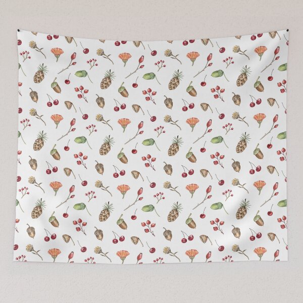 Item preview, Autumn Forest Pattern on White designed and sold by Flowersforbear.