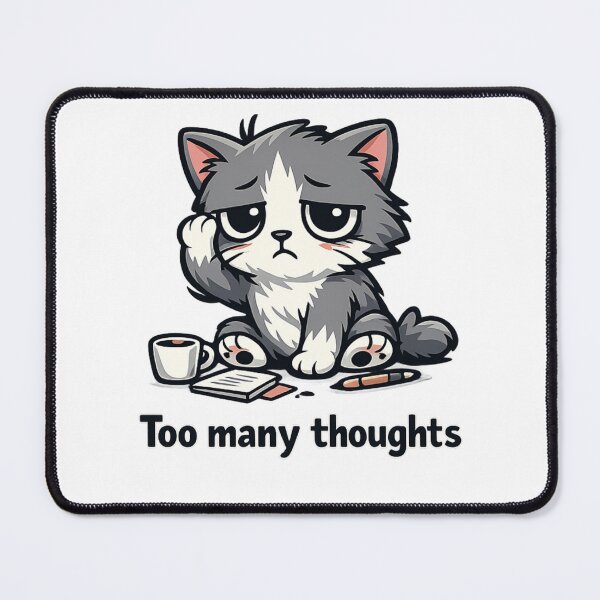 Item preview, Overwhelmed Cat Too Many Thoughts designed and sold by Meterka.