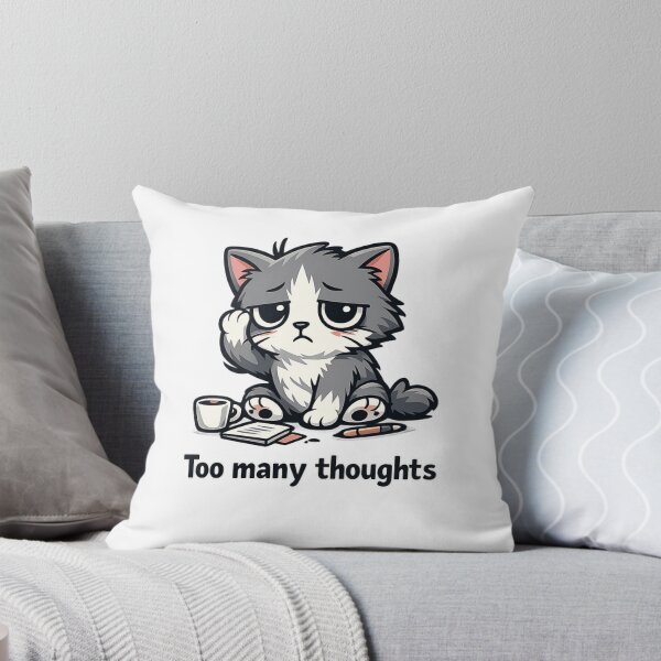Item preview, Overwhelmed Cat Too Many Thoughts designed and sold by Meterka.