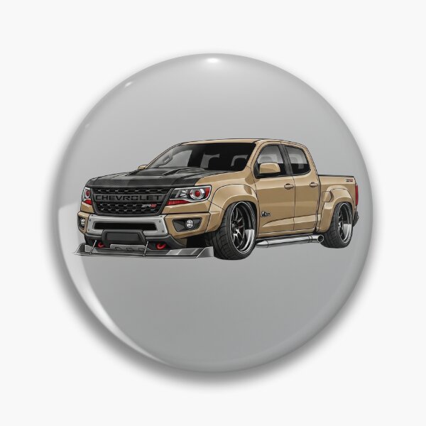 Item preview, Custom Chevrolet Colorado ZR2 Lowered Sand Beige Street Truck Illustration designed and sold by Motorline44.