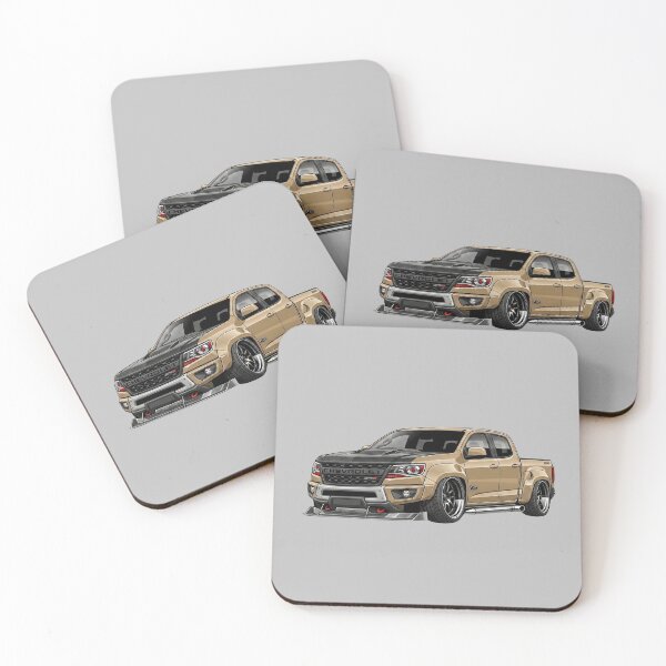 Item preview, Custom Chevrolet Colorado ZR2 Lowered Sand Beige Street Truck Illustration designed and sold by Motorline44.