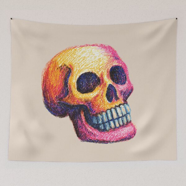 Item preview, Colorful skull in a style of crayon illustration  designed and sold by SweetLilith.