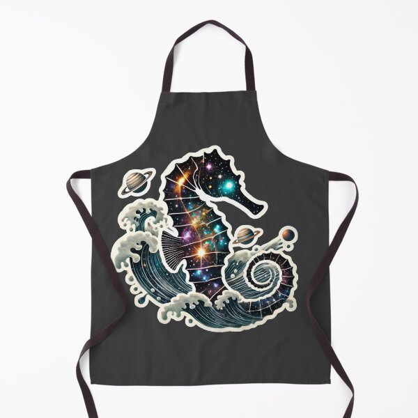 Item preview, Surreal Cosmic Seahorse Fantasy Galaxy Ocean Art Print designed and sold by PinUpPizzazz.