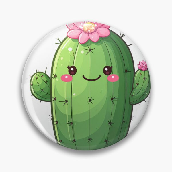 Item preview, Cute Kawaii Chubby Cactus with Pink Flower Sticker designed and sold by Greatimeshop.