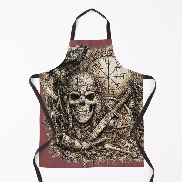 Item preview, Viking Skull with Raven & Wolf – Norse Ancient Symbols designed and sold by Alchemy Forge.