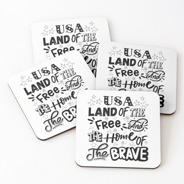 Item preview, USA Land of the Free Home of the Brave — Patriotic Typography American Pride Design Black designed and sold by GFamilyC.