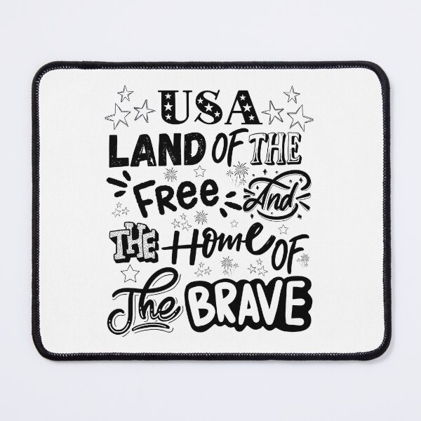 Item preview, USA Land of the Free Home of the Brave — Patriotic Typography American Pride Design Black designed and sold by GFamilyC.