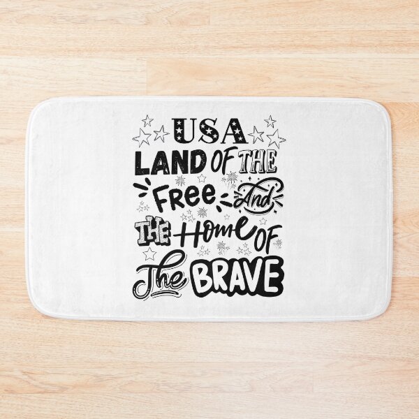 Item preview, USA Land of the Free Home of the Brave — Patriotic Typography American Pride Design Black designed and sold by GFamilyC.