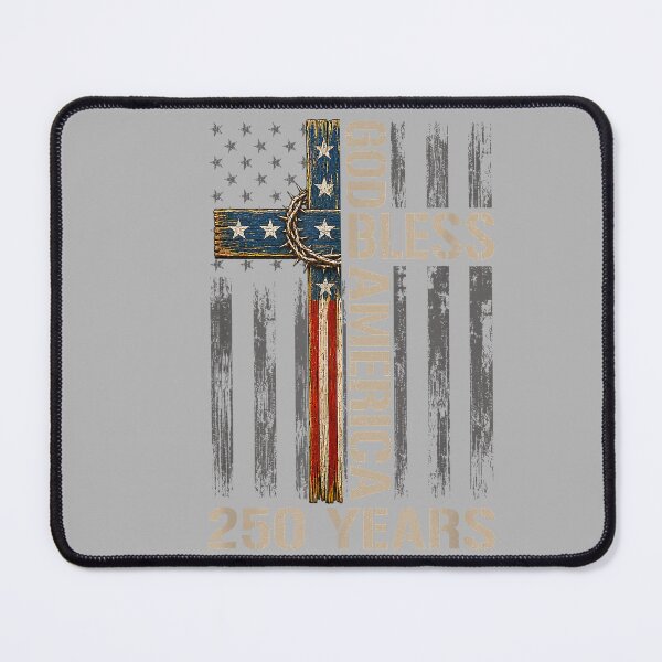 Item preview, God Bless America Christian Cross Flag 250 Years 1776 2026 designed and sold by GreggRoss.