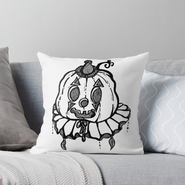 Item preview, Greyscale Tattoo Flash Fall Theme Pumpkin Circus Clown designed and sold by KayTurtless.