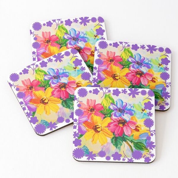 Item preview, Sun-Drenched Garden: Vibrant Impasto Floral Bouquet designed and sold by LiveLearnCreate.