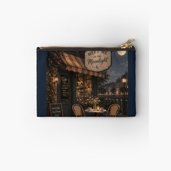 Item preview, Meet Me in the Moonlight Romantic Café Vintage Night T-Shirt designed and sold by alchemist1636 .