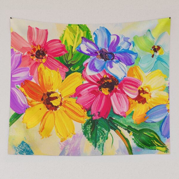 Item preview, Sun-Drenched Garden: Vibrant Impasto Floral Bouquet designed and sold by LiveLearnCreate.