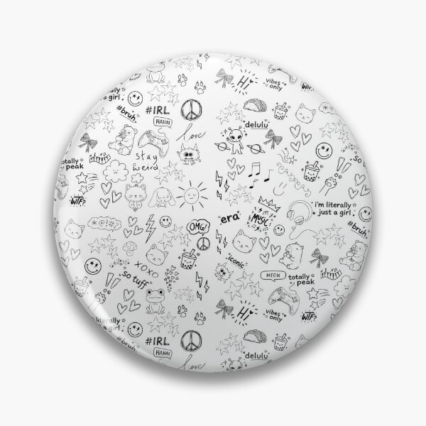 Item preview, Gen Z/Gen Alpha Aesthetic Maximalist Doodle Pattern designed and sold by Side By Side Studio.