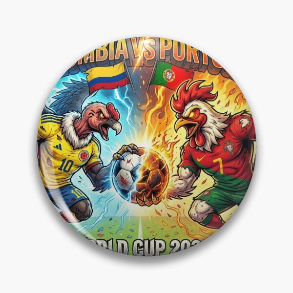 Item preview, Colombia vs Portugal World Cup 2026 Mascot Battle Sticker — Condor Rooster Fire Lightning Soccer Decal designed and sold by VikrantCreative.