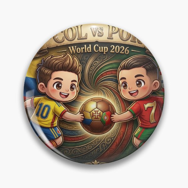 Item preview, Colombia vs Portugal World Cup 2026 Chibi Vintage Sticker — COL POR Cute Soccer Fan Decal designed and sold by VikrantCreative.