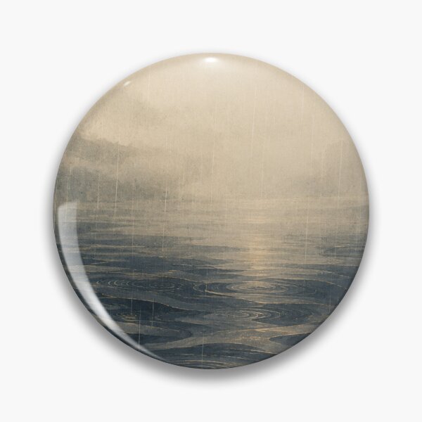 Item preview, Japanese Rain Ocean Poster – Dark Water Ukiyo-e Inspired Wall Art designed and sold by Yugen Veilshadow.