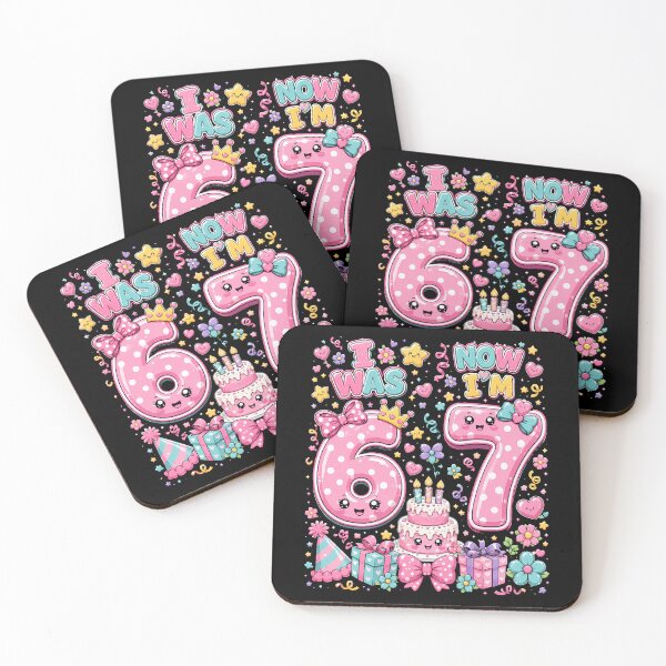 Item preview, I was 6 Now I'm 7 Year Old 7th Birthday Girls Kids designed and sold by Littermin.