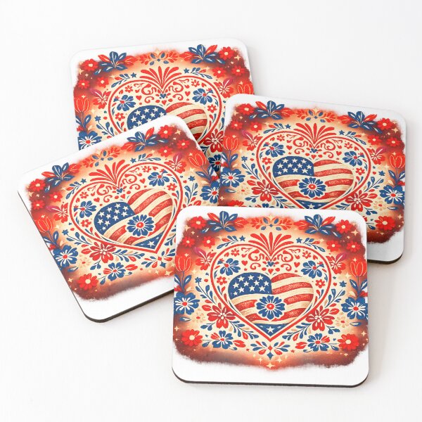 Item preview, Patriotic Heart Flowers designed and sold by RexNoise.