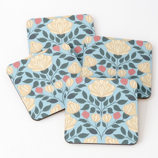 Item preview, Ivory and Pink Flowers Trellis Pattern designed and sold by Pinecone Place.