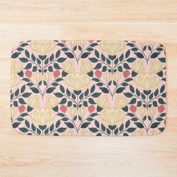 Item preview, Ivory and Pink Flowers Trellis Pattern designed and sold by Pinecone Place.