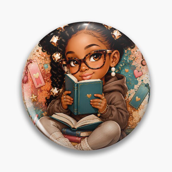 Item preview, Book Babe Cute Black Girl Reading Sticker | Cozy Reader | Book Lover | Reading Girl | Bibliophile designed and sold by overcomercrafts.