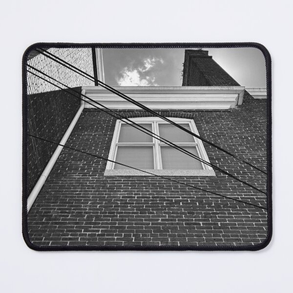 Item preview, Brick Building and Sky Perspective View in Black and White  designed and sold by MajestyMaker.