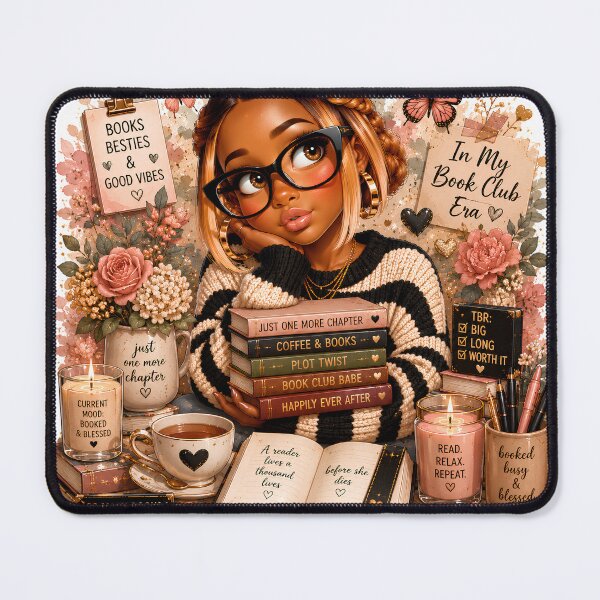 Item preview, Book Club Beauty Sticker | Cozy Reader Girl | Book Club Gift | Cute Book Lover Illustration designed and sold by overcomercrafts.
