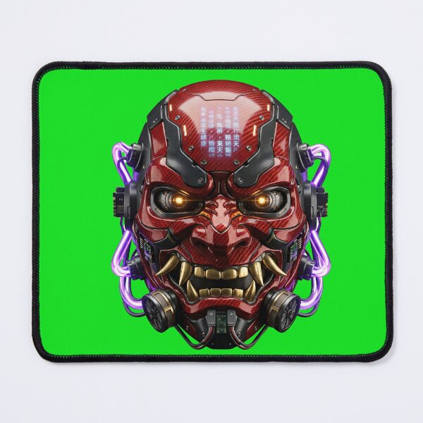 Item preview, Cyberpunk Oni Mask Futuristic Samurai Art designed and sold by Utopian-Magic.