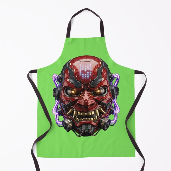 Item preview, Cyberpunk Oni Mask Futuristic Samurai Art designed and sold by Utopian-Magic.