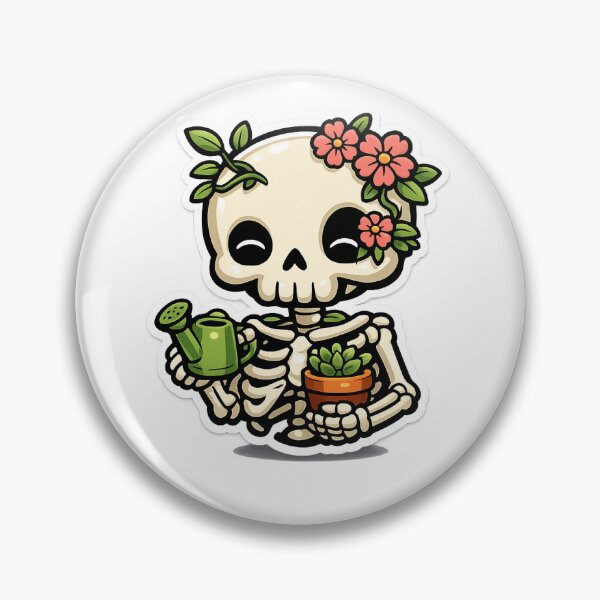 Item preview, Cute Kawaii Floral Skeleton Gardener Sticker designed and sold by naruto4925.