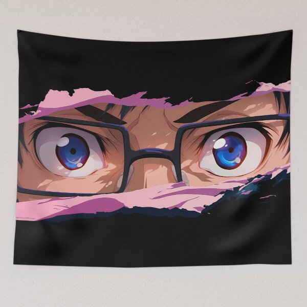 Item preview, Yukio Okumura Blue Exorcist Blue Eyes Glasses Torn Paper Peek designed and sold by PMartistStudio.