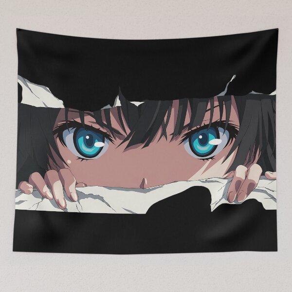 Item preview, Saten Ruiko A Certain Scientific Railgun Blue Eyes Torn Paper Peek designed and sold by PMartistStudio.