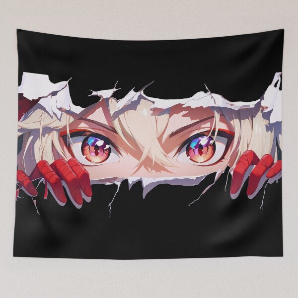 Item preview, Kazuha Genshin Impact Calm Eyes Peeking Torn Paper Closeup designed and sold by PMartistStudio.