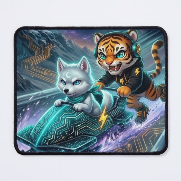 Item preview, Funny Tiger Wolf Bobsled Team Push Start Cute Animal Sports Gift NeoTigLuna designed and sold by NeoTigLuna.