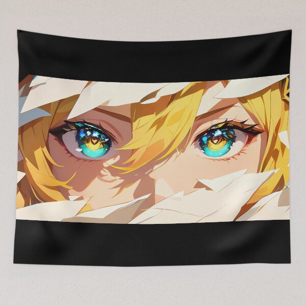 Item preview, Yanfei Genshin Impact Torn Paper Peeking Fiery Eyes designed and sold by PMartistStudio.