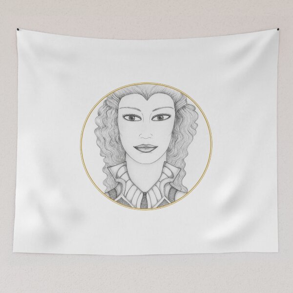 Item preview, Golden Circle Pencil Portrait Woman designed and sold by mimiartes.